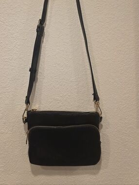 Sole Society Black Crossbody Bag with Gold Hardware